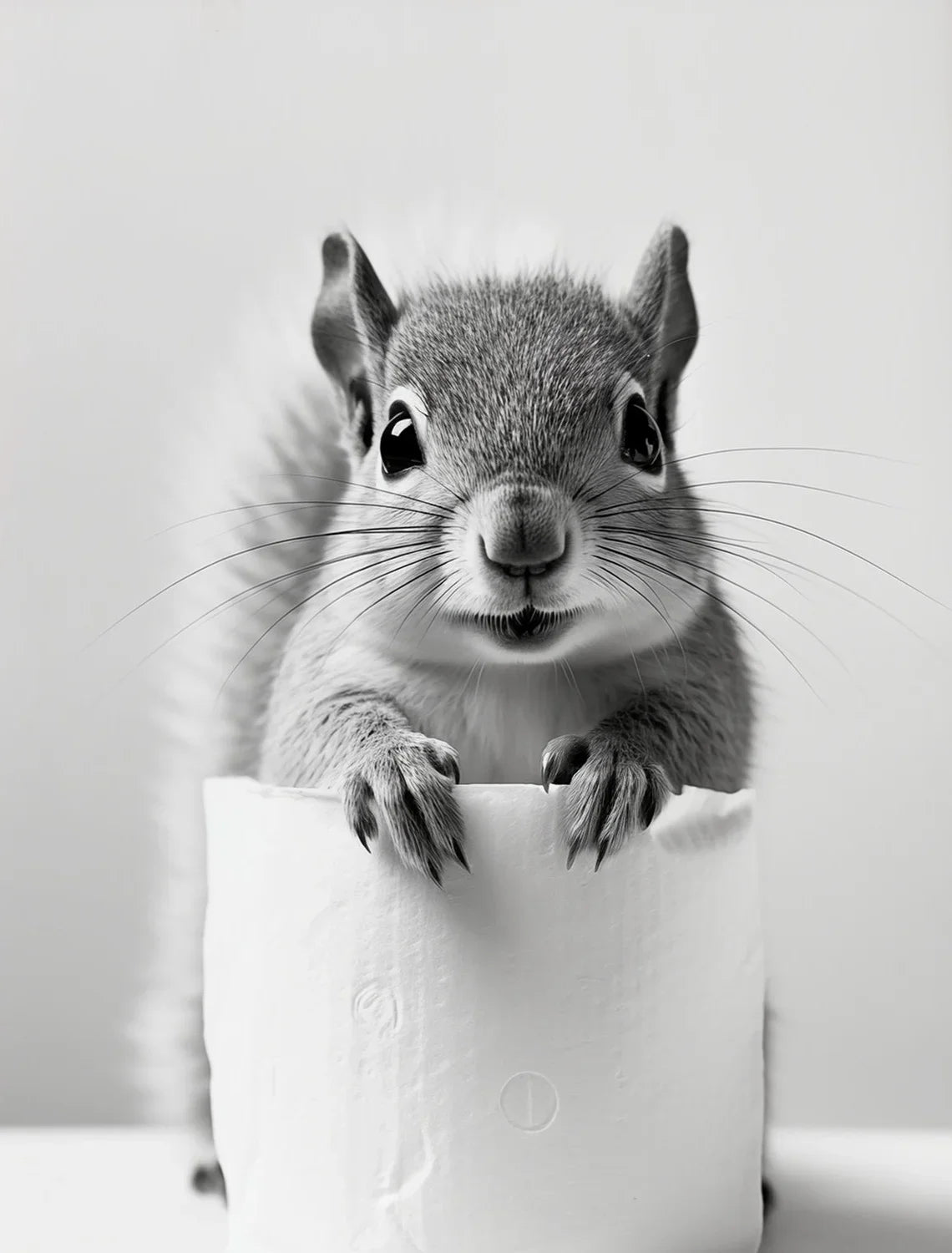 Black And White Cute Animals Canvas Painting Poster Funny Toilet Paper Otter Cat Tiger Wall Art Print Picture for Bathroom Decor