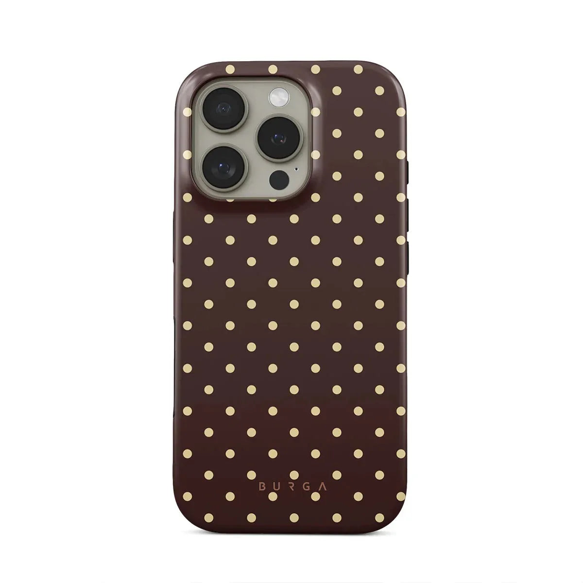 BURGA White Polka Dots INS Phone Case for iPhone 16 15 14 13 12 11 Pro Max Plus Luxury Double-layer Back Cover Fundas