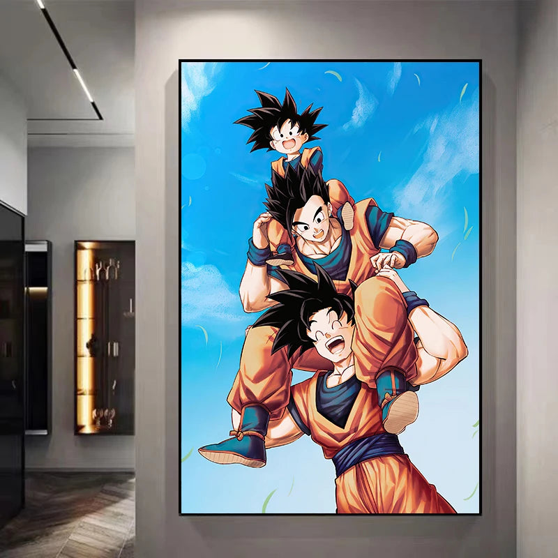 Dragon Ball Decorative Painting Sun Wukong Super Saiyan Japanese Anime Hanging Picture Living Room Bedside Mural