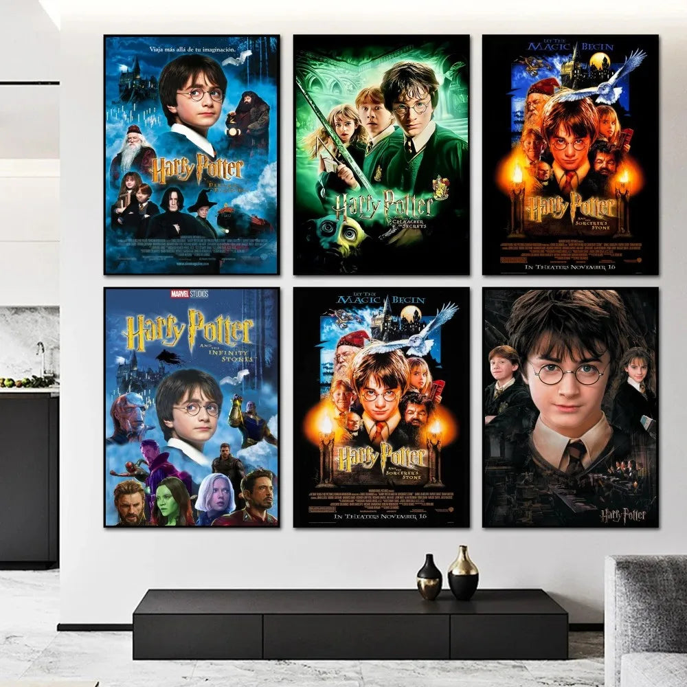 1pc Harry P-Potter Poster Self-adhesive Art Waterproof Paper Sticker Coffee House Bar Room Wall Decor