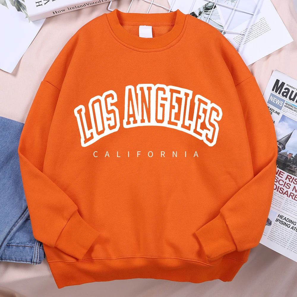 Los Angeles California City Hoody Men Women Fashion Loose Hoodie Hip Hop Fleece Sweatshirt Fashion Crewneck Pullover Couple