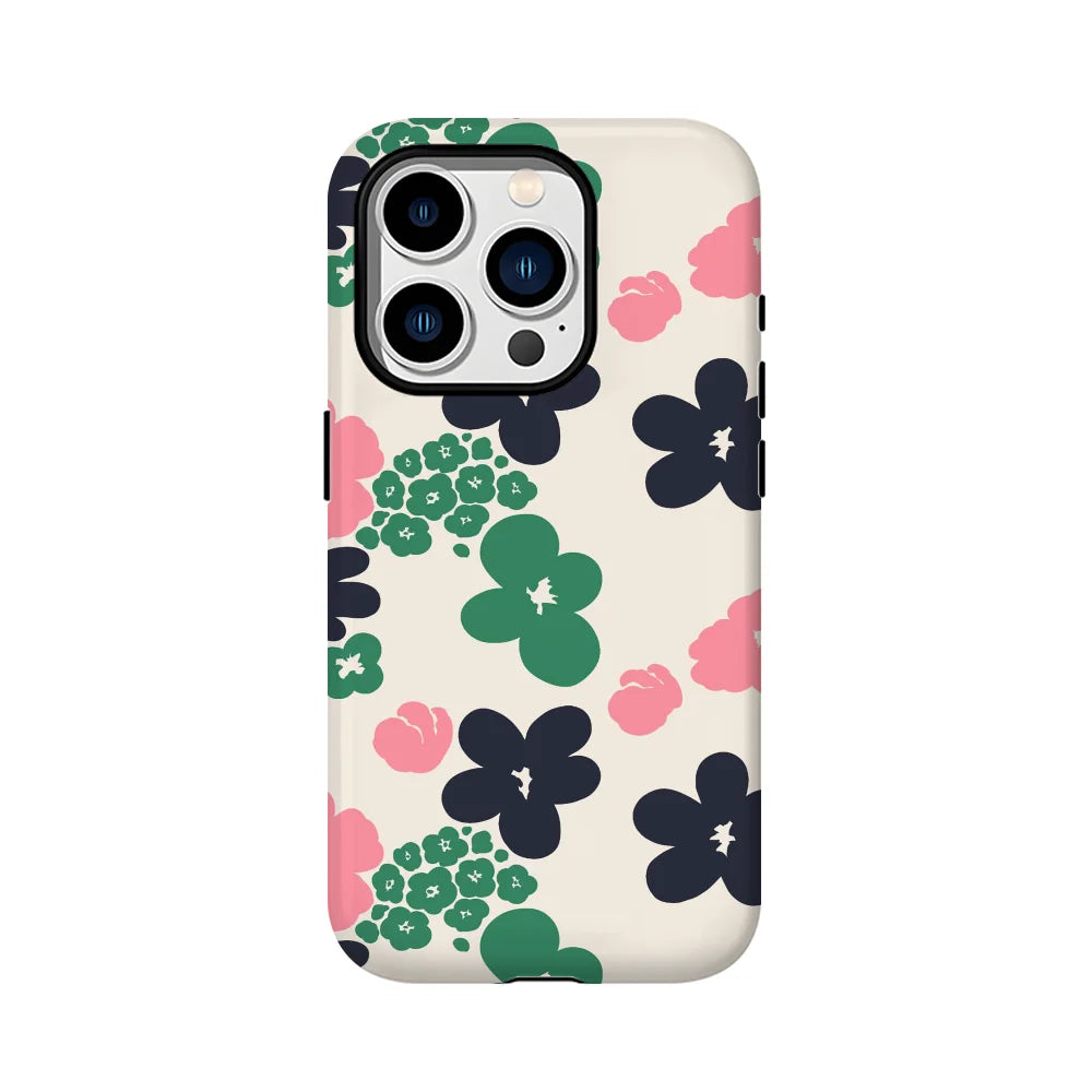 Blush Emerald Navy Floral Vividness Phone Case Phone Case Film shell For iPhone 16 15 14 13 12 11 Pro Max Plus
