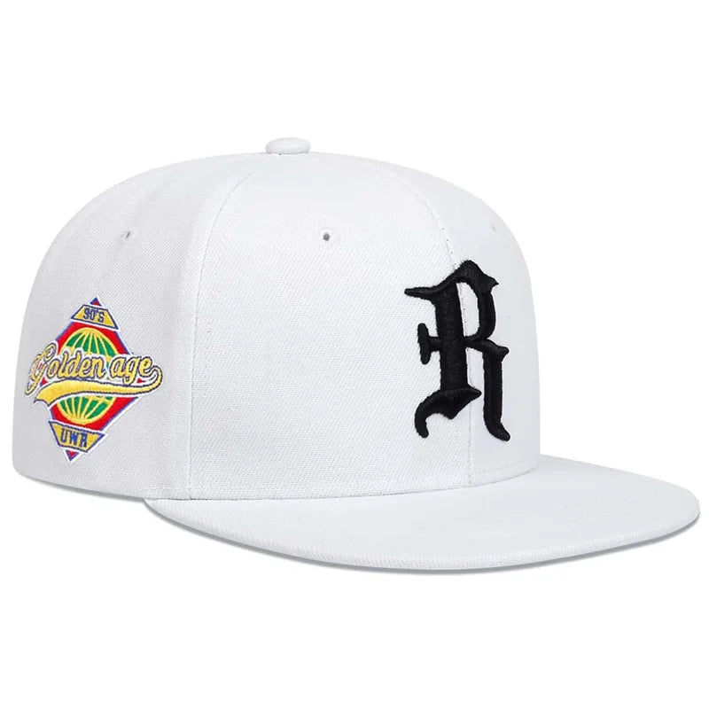 Gothic Letter R Embroidery Hip-hop Hats Spring and Autumn Outdoor Adjustable Casual Baseball Caps Sunscreen Hat