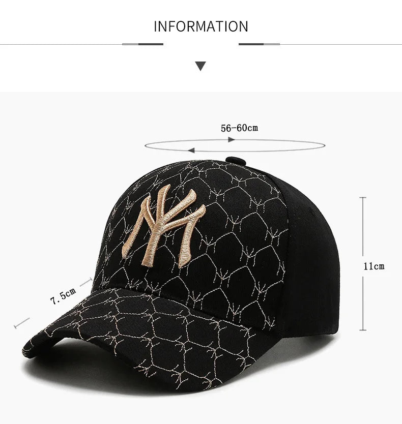 Fashion New MY Embroidered Baseball Cap Men Women Outdoor Sport Visor Sun Hat Adjustable Breathable Snapback Hip Hop Hats Gorras