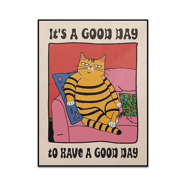 Are You Pooping Canvas Wall Art Print Poster Funny Bathroom Cat Toilet Decor Painting Home Decor Gift Unframed