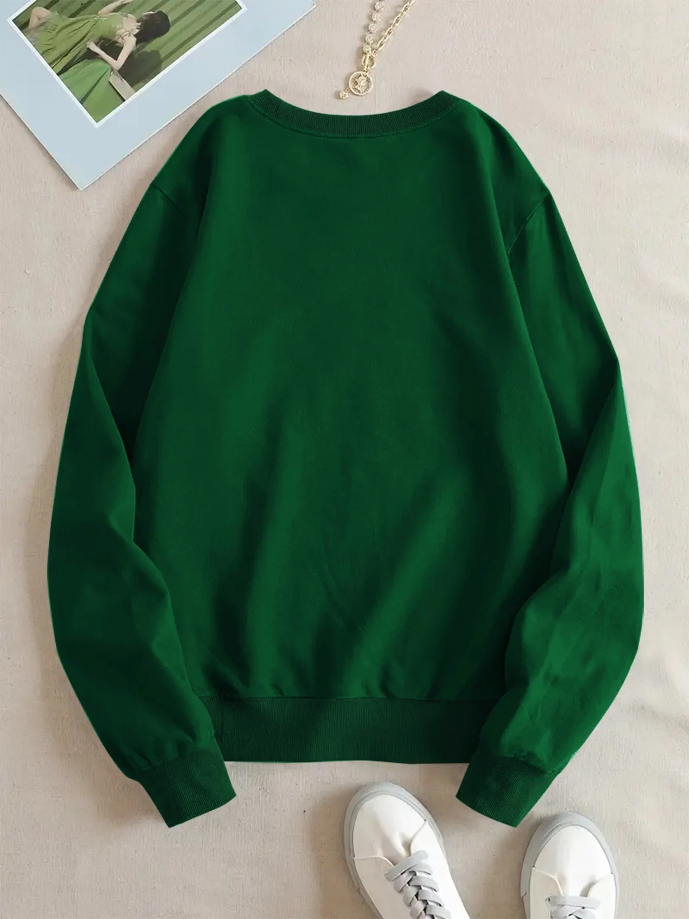 letter print sweatshirt, crew neck casual sweatshirt for winter & fall, women's clothing.