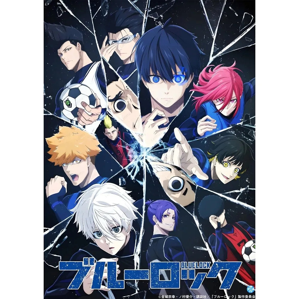Anime B-BLUE LOCK Football Catoon Poster Corridor Wall Art Printing Waterproof Home Living Bed Room Decor