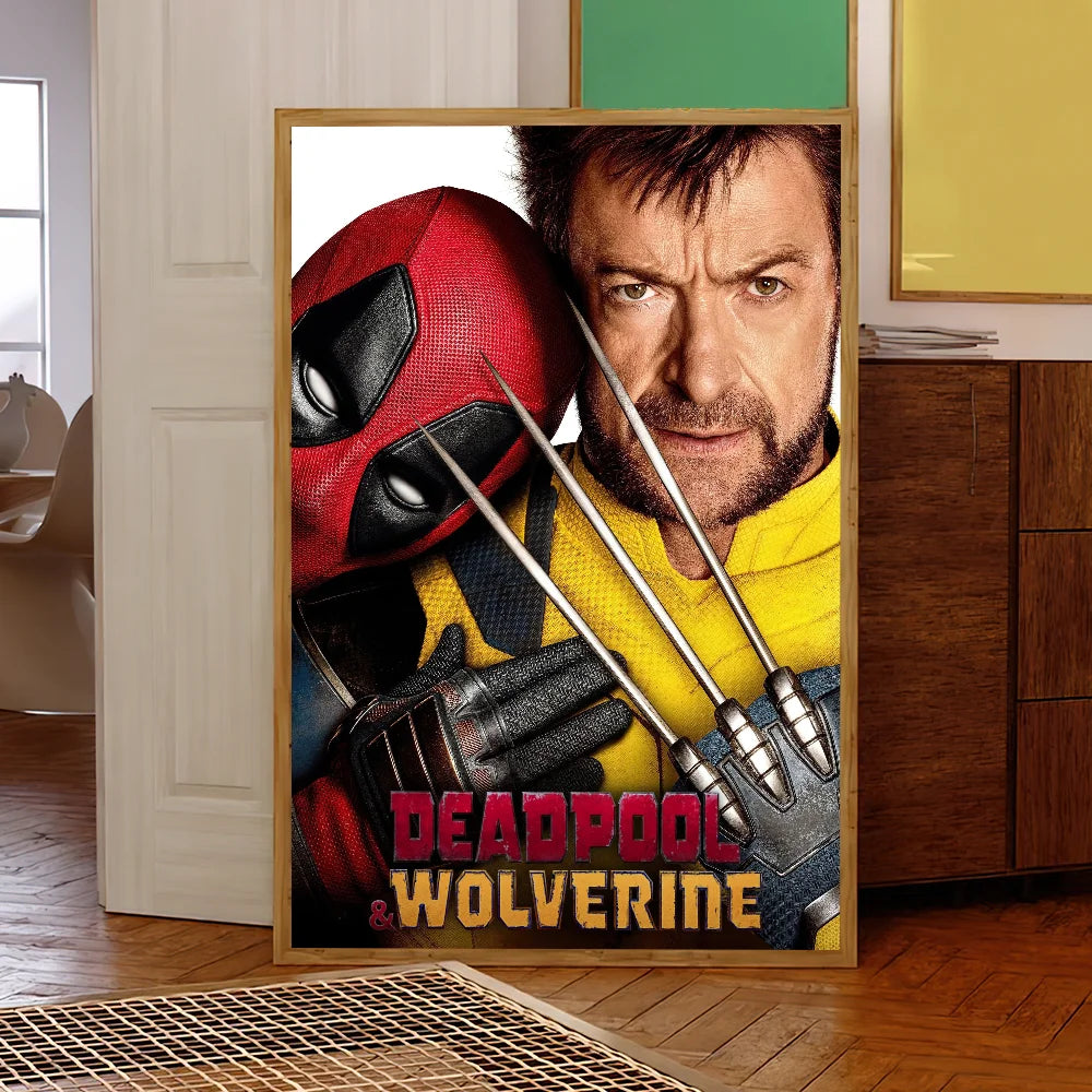 Movie Deadpool W-Wolverine Poster Self Adhesive Painting Living Room Office Decoration Bedroom Home Wall Sticker Prints
