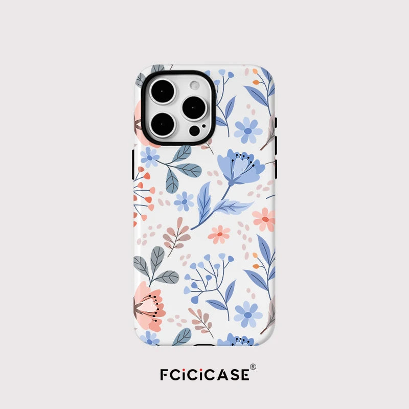 Luxury Shockproof Magnetic For Magsafe Phone Case for iphone 16 Pro Max 15 Pro 14 13 12 11 Wireless Charging PC Flower Cover