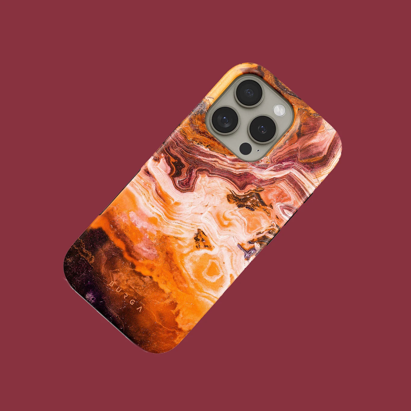 Pumpkin Spice Orange BURGA Phone Case for iPhone 16 15 14 13 12 11 X XS XR XSMAX 7 8 Pro Max PlusDouble-layer Back Cover