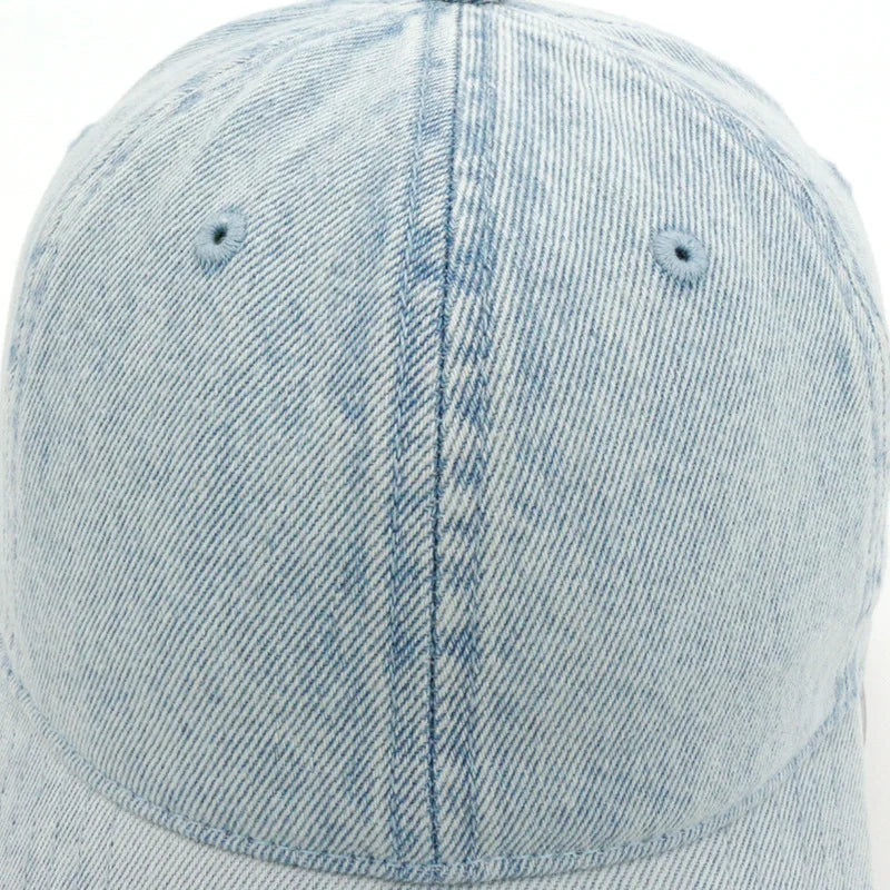 MAXSITIU Four Seasons Solid washed denim baseball caps for men vintage distressed hip-hop hats women spring summer peaked cap