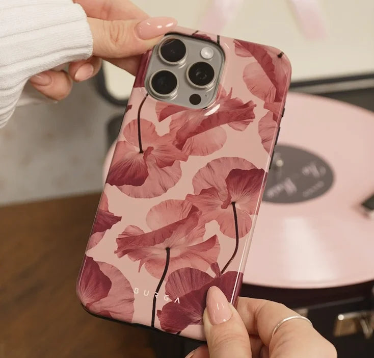 Pink Lotus Leaf BURGA Phone Case for iPhone 16 15 14 13 12 11 X XS XR XSMAX 7 8 Pro Max Plus Luxury Double-layer Back Cover