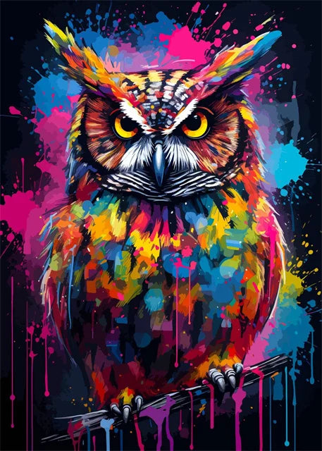 Watercolor Animals Canvas Paintings Rhino Cat Owl Panda Lion Tiger Wild Animals Grafffiti Art Posters Prints Home Decor Wall Art
