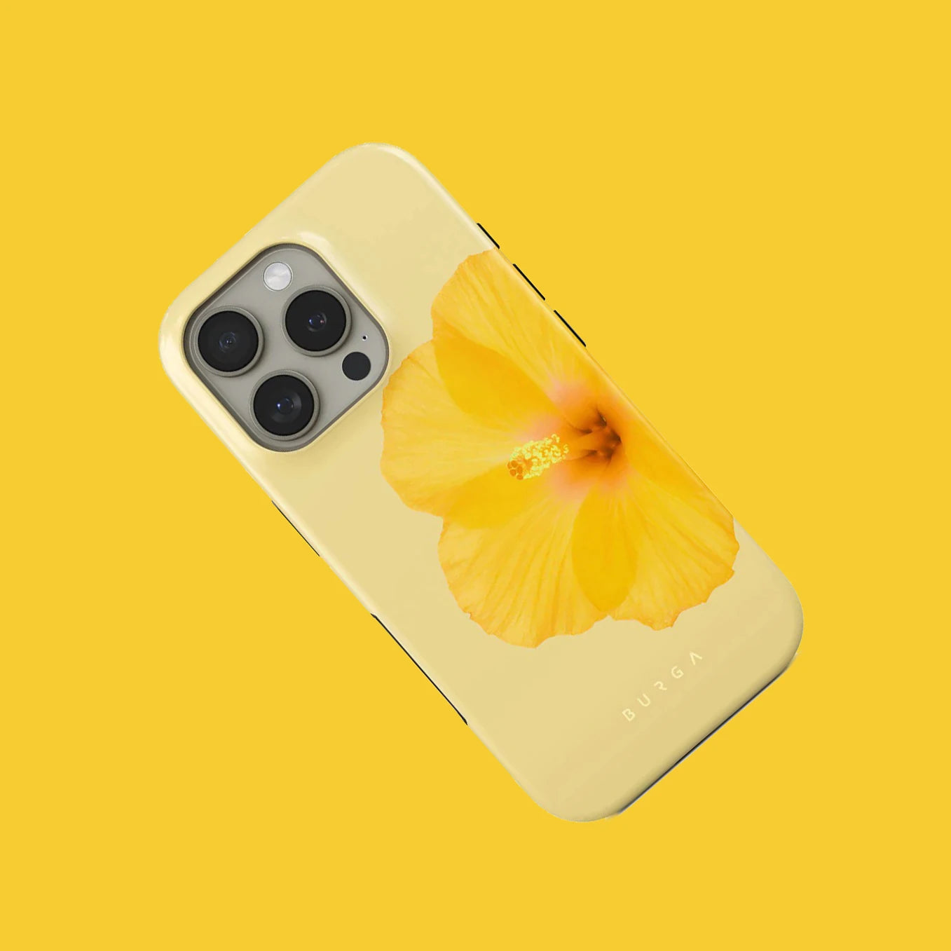 Yellow Petals BURGA Phone Case for iPhone 16 15 14 13 12 11 X XS XR XSMAX 7 8 Pro Max Plus Luxury Double-layer Back Cover