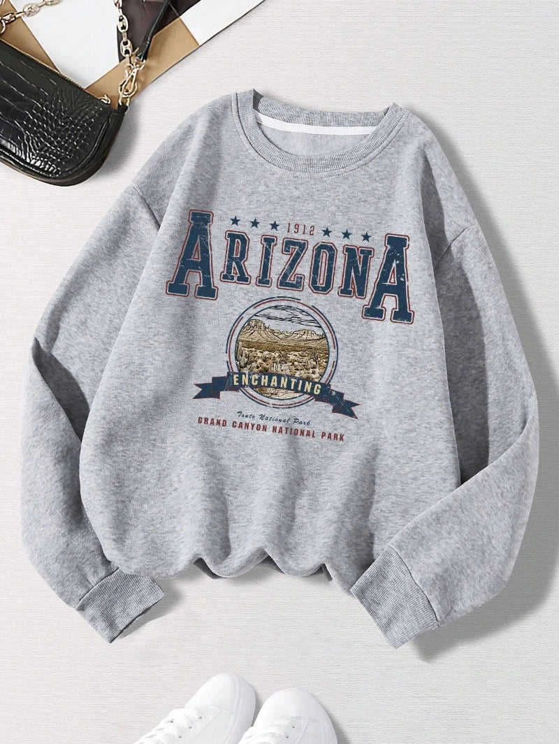 Fashion Woman Sweatshirts New York Brooklyn Letter Prints Pullovers Casual Crewneck Oversize Hoodies Fleece Warm Female Clothes