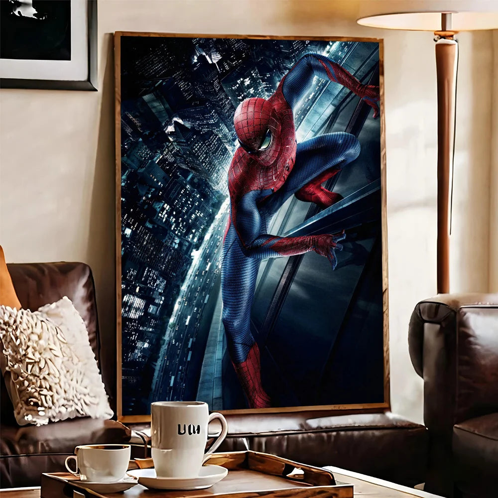 TOMY Spiderman Anime Posters Sticky HD Quality Wall Art Retro Posters For Home Room Wall Decor