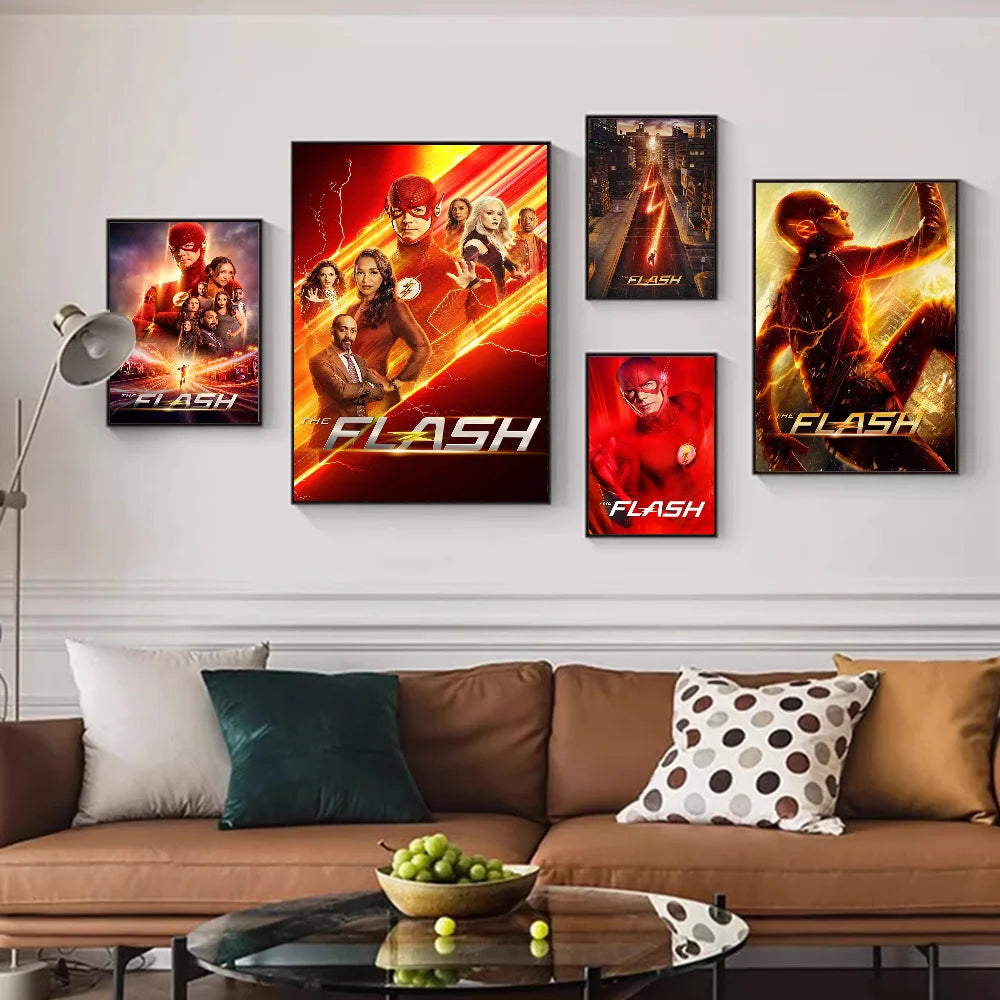 T-THE FLASH Movie DIY Sticky Poster Waterproof Paper Sticker Coffee House Bar Stickers Wall Painting