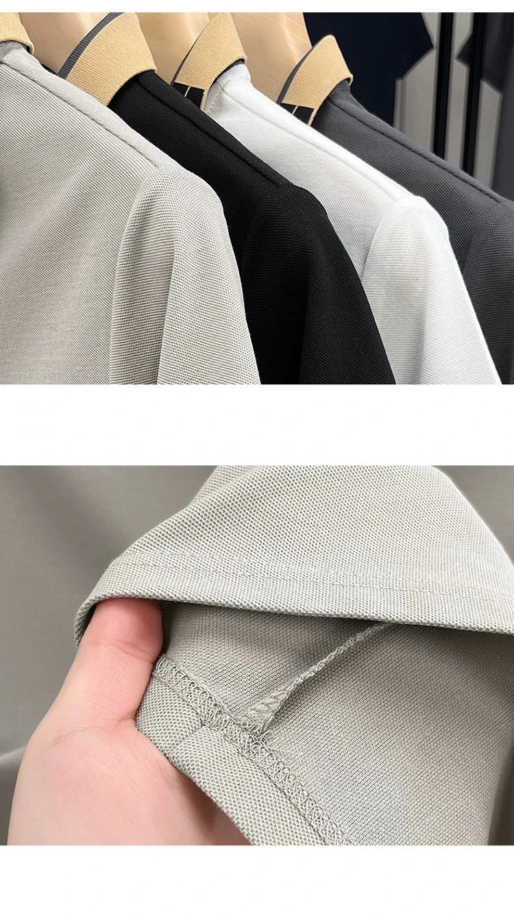 Luxury fashion men's short sleeve polo shirt high-quality brand summer breathable casual T-shirt cute cartoon dog embroidery top