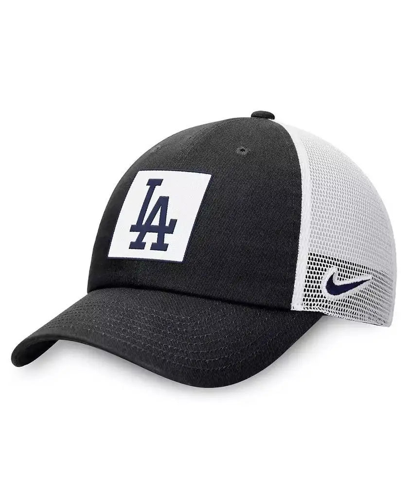 Nike | Men's Black Los Angeles Dodgers Rise Adjustable Trucker Hat