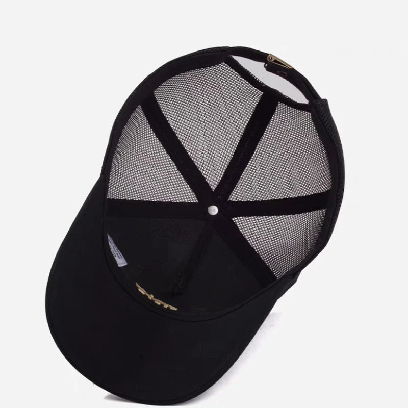 New Men's Large Size 65cm High Top Baseball Cap Tide Big Head Summer Thin Mesh Breathable Trucker Cap Embroidery Sun Hat Women