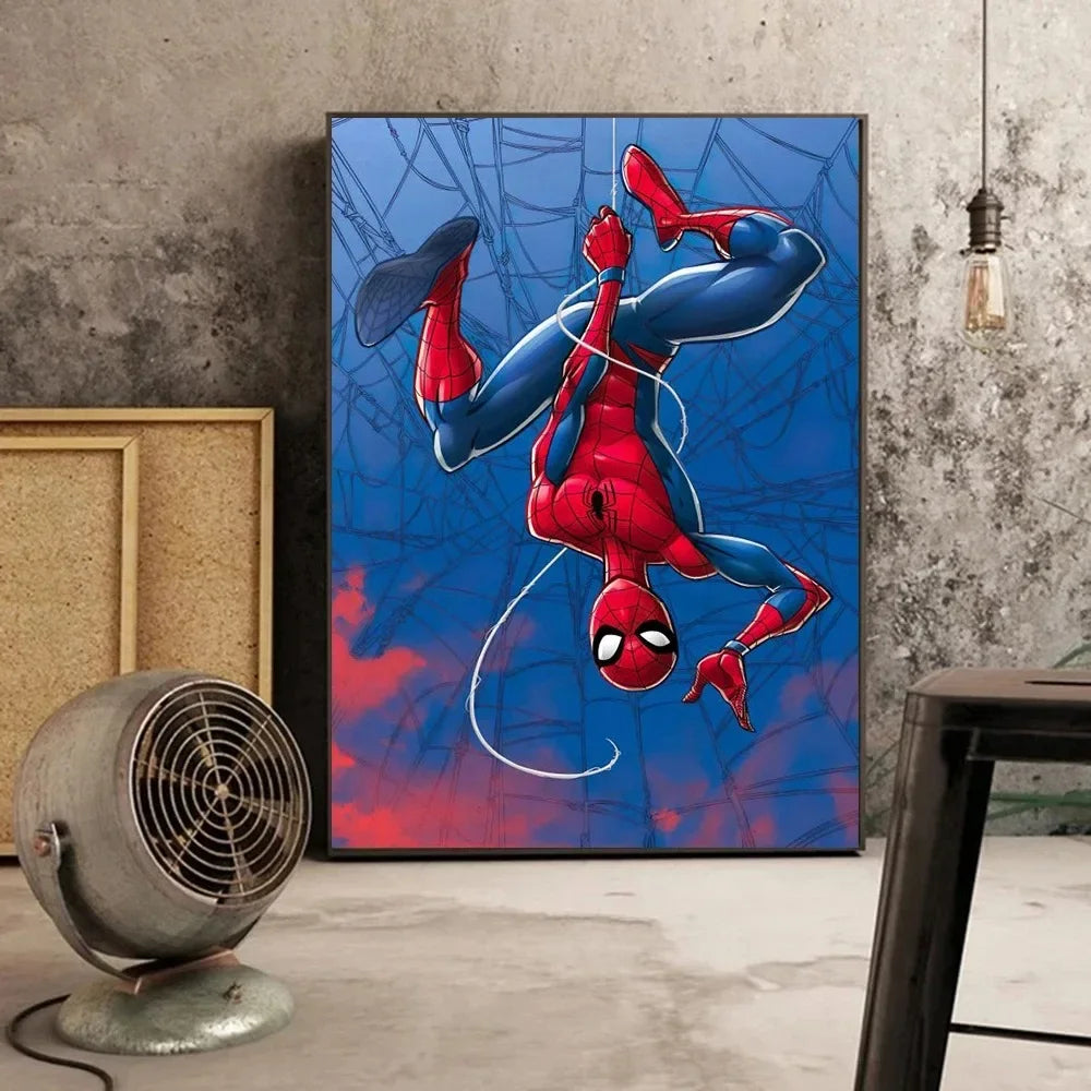 MINISO Canvas Painting Marvel Movie Avengers Superhero Wall Art Posters SpiderMan Home Room Decoration Murals Print Picture Gift