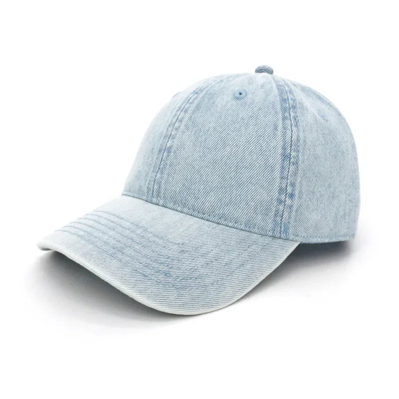 MAXSITIU Four Seasons Solid washed denim baseball caps for men vintage distressed hip-hop hats women spring summer peaked cap