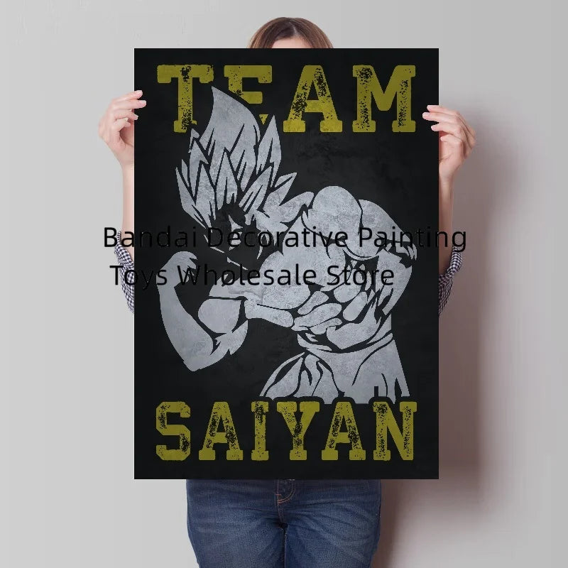 Bandai Classic Anime Goku Vegeta Dragon Ball Mural Cartoon Home Decor Living Room HD Poster Painting Christmas Gift for Children