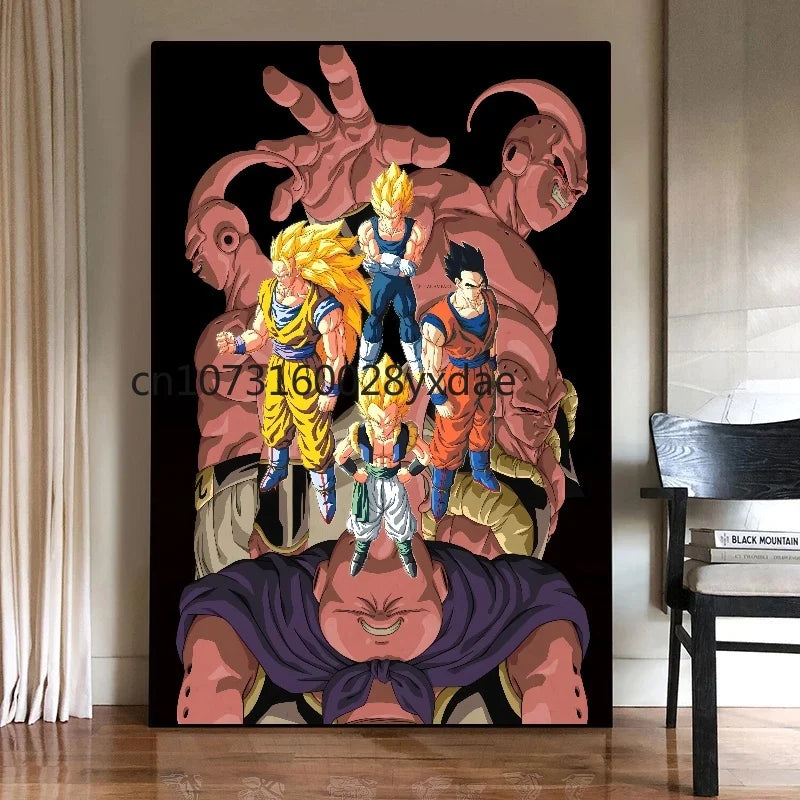 High Quality Classic Hot-blooded Anime Dragon Ball Goku Vegeta HD Poster Picture Living Home Decor Mural Painting Birthday Gifts