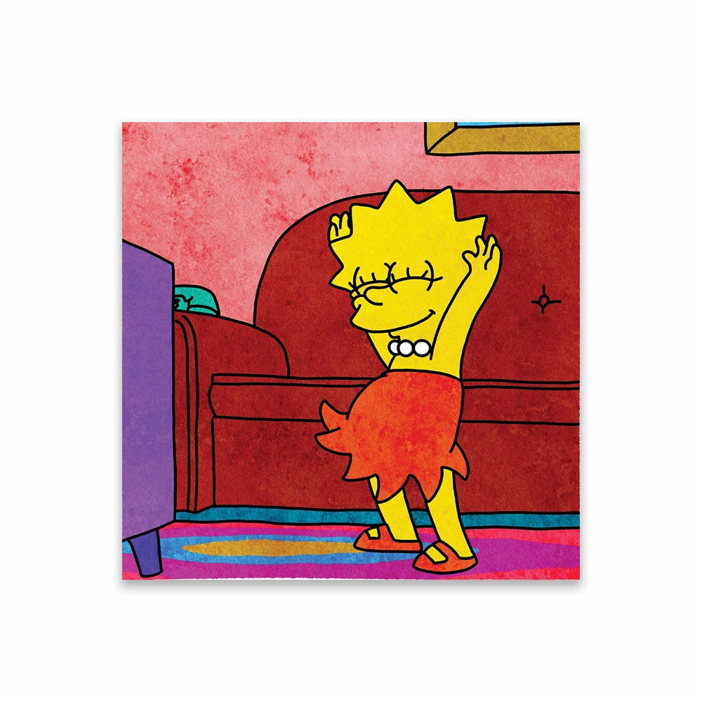 The Simpsons Poster Disney Watercolor Illustration Print Wall Art Prints Cartoon Family Love Canvas Painting Kids Bedroom Decor