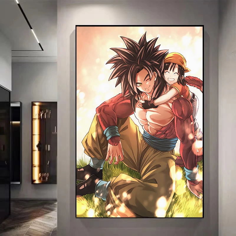 Dragon Ball Decorative Painting Sun Wukong Super Saiyan Japanese Anime Hanging Picture Living Room Bedside Mural