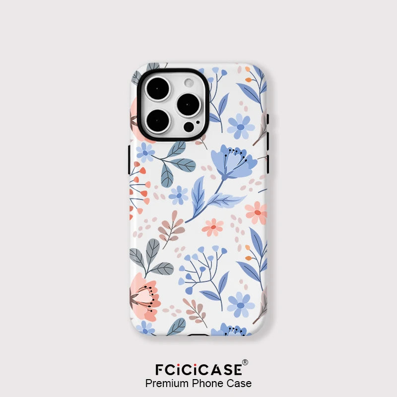 Luxury Shockproof Magnetic For Magsafe Phone Case for iphone 16 Pro Max 15 Pro 14 13 12 11 Wireless Charging PC Flower Cover