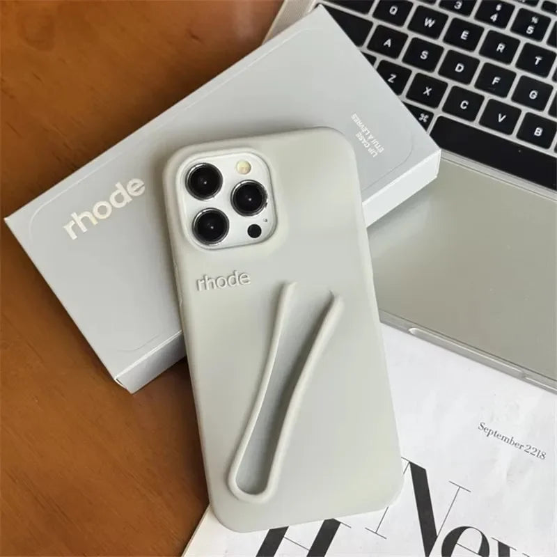 Lipstick Soft Silicone DIY Rhode Phone Case For iPhone 16 15 14 13 12 11 Pro Max Plus Portable Lip Gloss Holder Ins Hot Cover