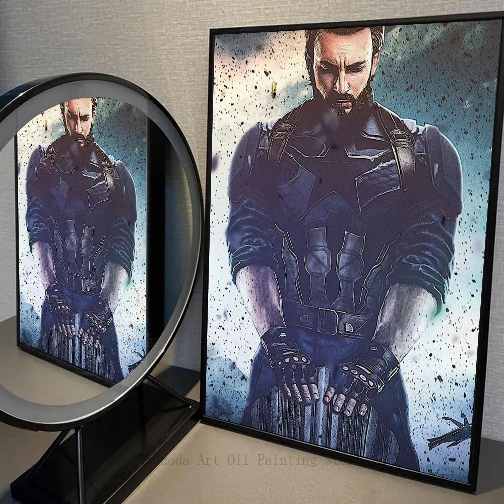 1PC C-Captain America Poster Self-adhesive Art Waterproof Paper Sticker Coffee House Bar Room Wall Decor