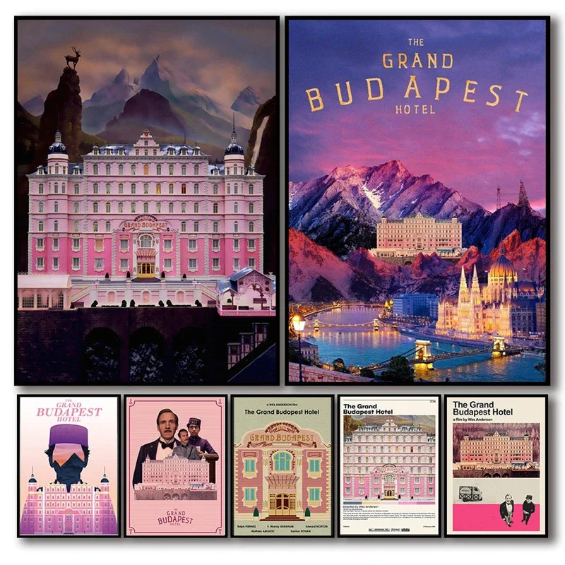 Classic Retro Tourist Movie Detail The Grand Budapest Hotel Poster Aesthetic Canvas Painting Poster Wall Art Picture