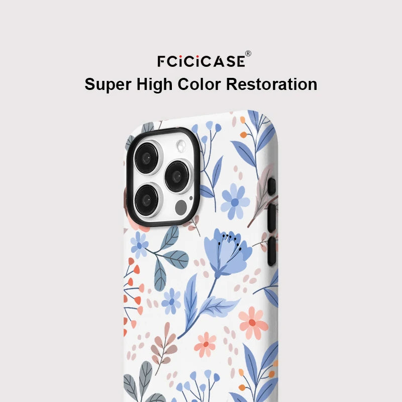 Luxury Shockproof Magnetic For Magsafe Phone Case for iphone 16 Pro Max 15 Pro 14 13 12 11 Wireless Charging PC Flower Cover