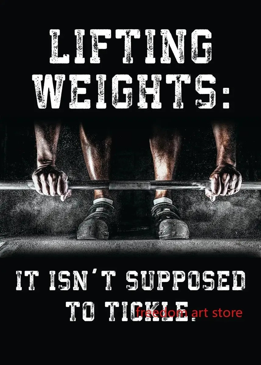 Gym Motivation Muscle Man Bodybuilding Fitness Strength Barbell Art Poster Canvas Painting Wall Print Picture for Home Gym Decor