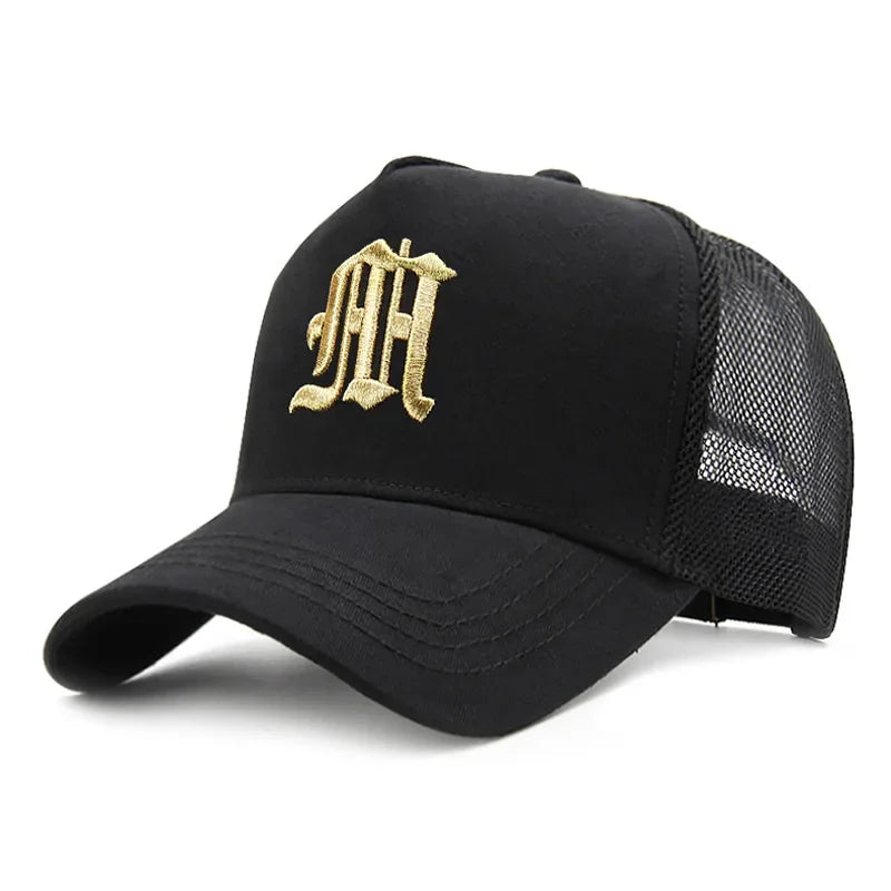 New Men's Large Size 65cm High Top Baseball Cap Tide Big Head Summer Thin Mesh Breathable Trucker Cap Embroidery Sun Hat Women