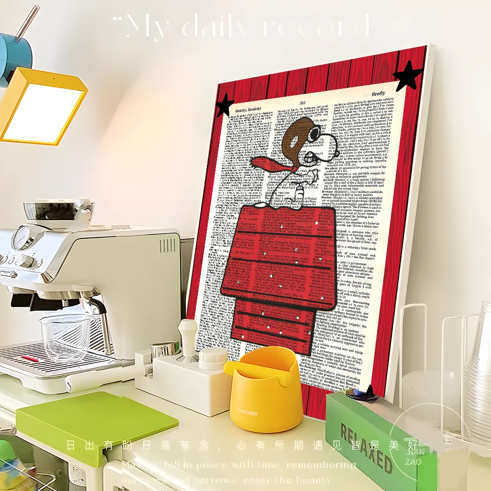 Kawaii Cartoon Comics S-Snoopy Poster Sticky HD Quality Wall Art Retro Posters for Home Kawaii Room Decor