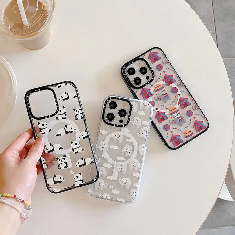 Circus Elephant Suitable for Apple iPhone 16 ProMax Magnetic Phone Case 15 Trendy Brand 14 13 Anti-fall