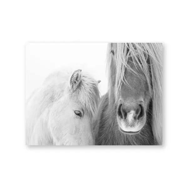 Horse Black and White Photo Poster, Rustic Farm Wall Art, Animal Prints, Canvas Painting Picture, Ideal for Home Room Wall Decor