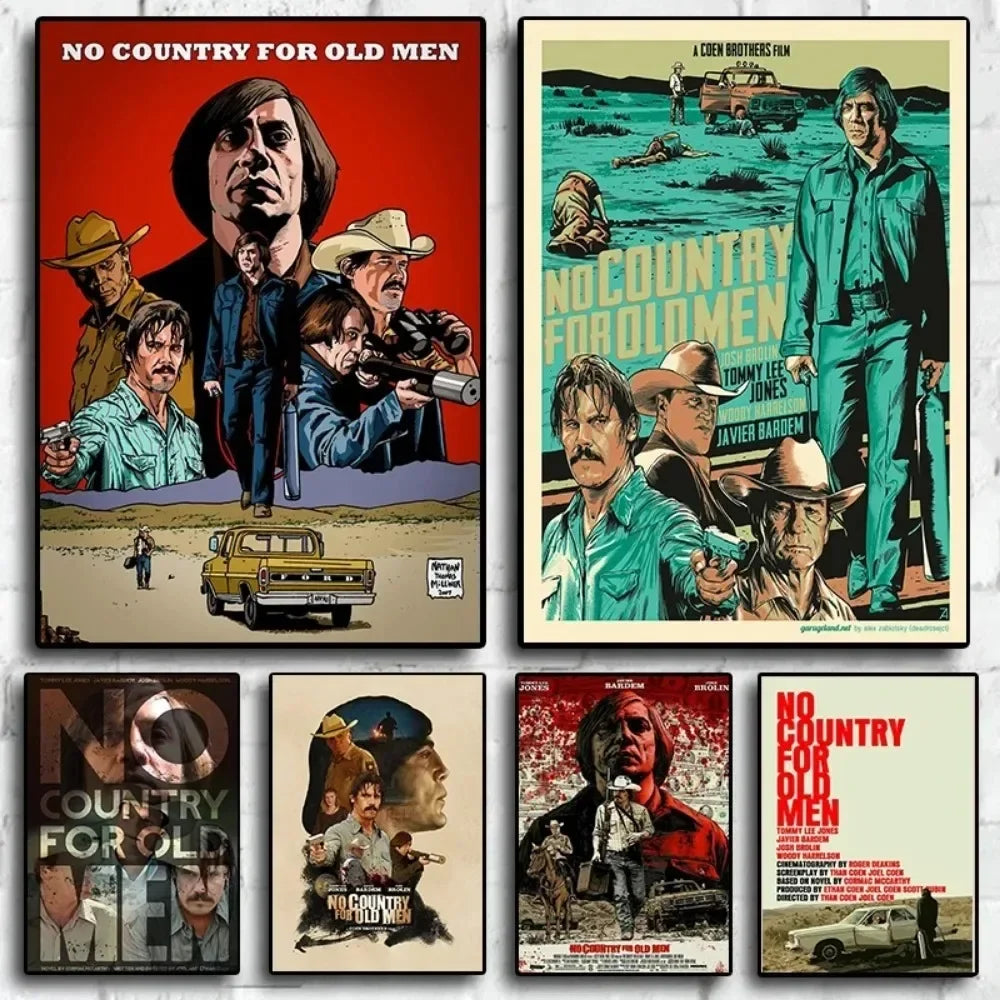 Movie Posters Aesthetics No Country for Old Men Canvas Painting Posters and Prints Wall Art Pictures for Living Room Decoration
