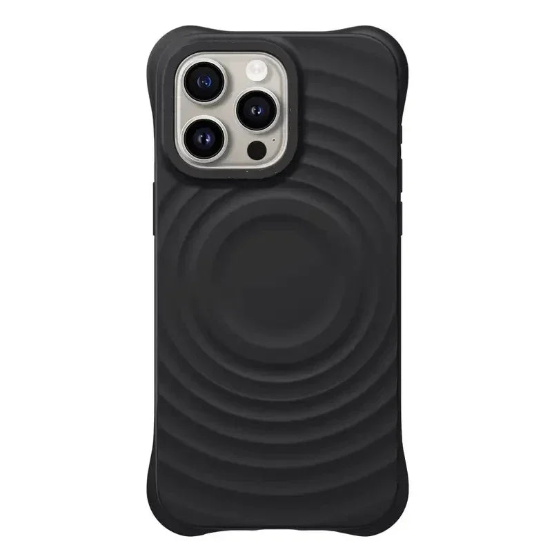 Ripple Silicone Engraved Letters Magnetic Phone Case Cover for IPhone 12 13 14 15 Pro Max Case for IPhone 15 Pro Max