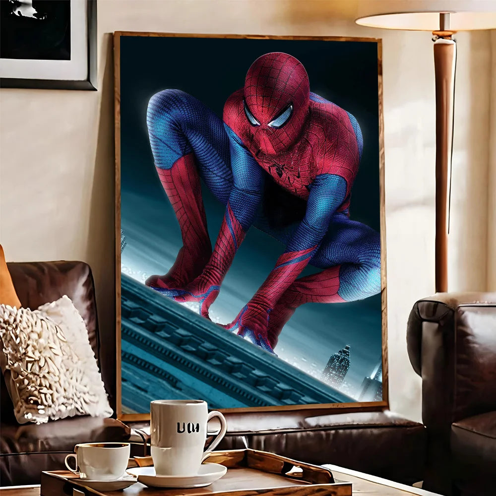 TOMY Spiderman Anime Posters Sticky HD Quality Wall Art Retro Posters For Home Room Wall Decor