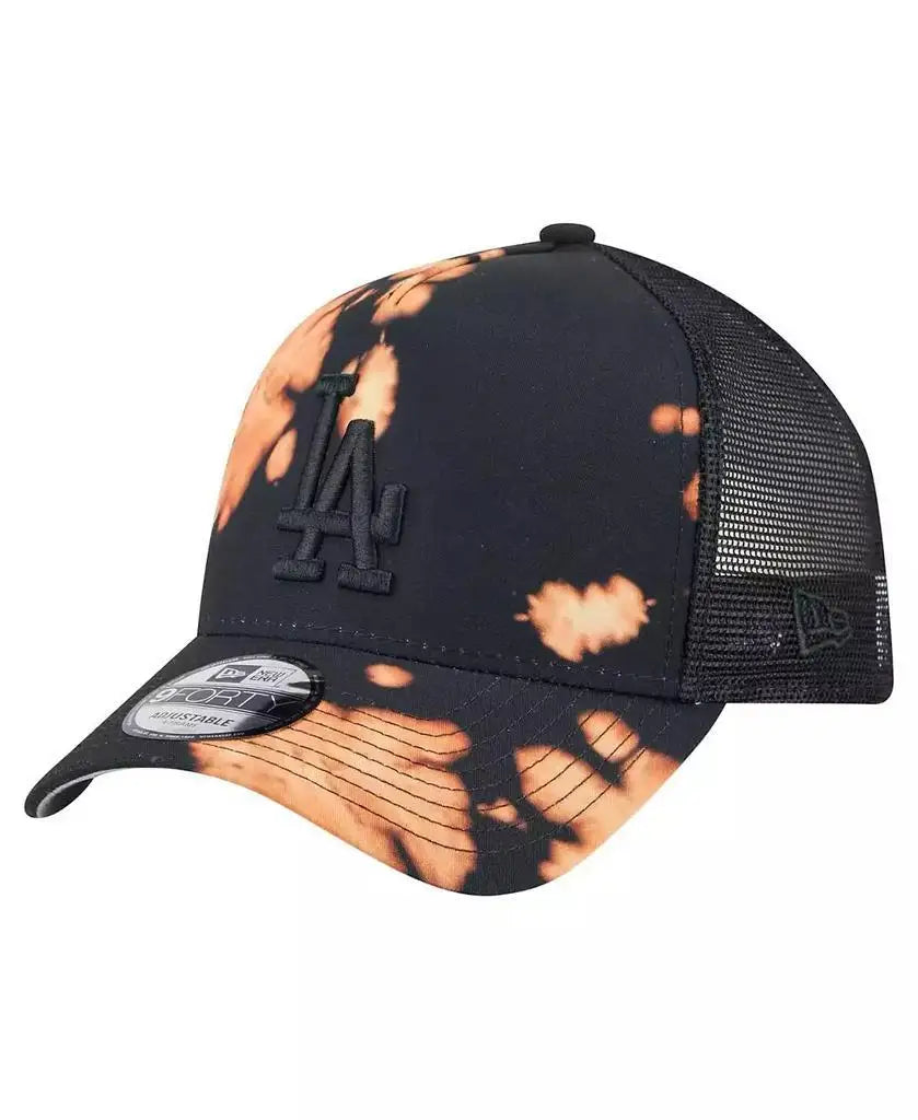 New Era | Men's Black Los Angeles Dodgers Bleached A-Frame 9FORTY Adjustable Hat