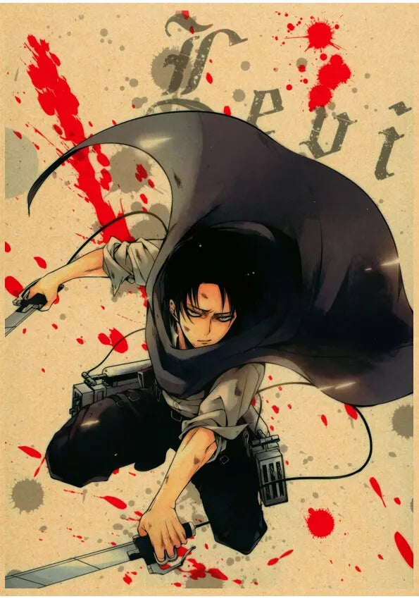 High Quality Vintage Japanese Anime Attack on Titan Retro Poster  Shingeki No Kyojin Kraft Paper Art Print Wall Sticker for Home