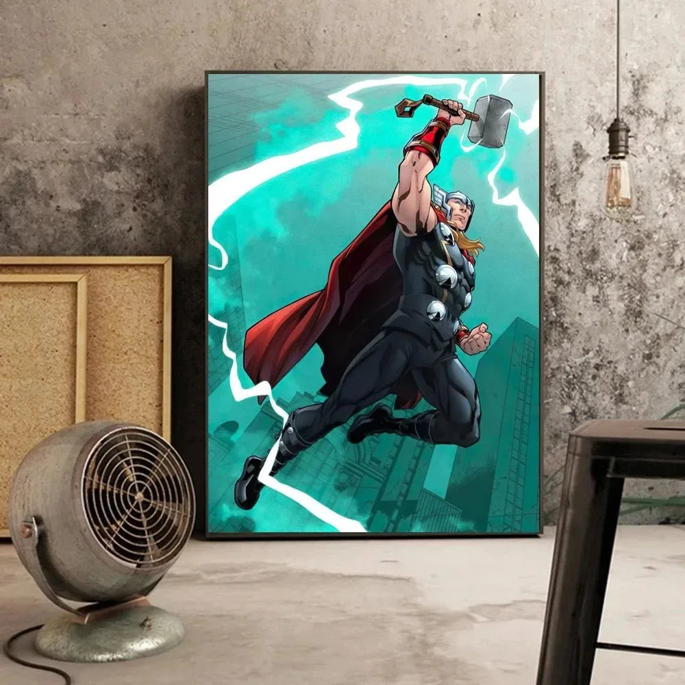 MINISO Canvas Painting Marvel Movie Avengers Superhero Wall Art Posters SpiderMan Home Room Decoration Murals Print Picture Gift