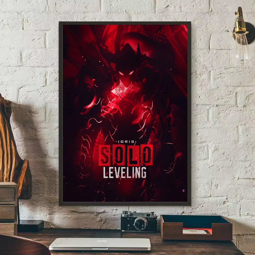 S-Solo Leveling Anime Poster HD art sticky wall waterproof home living room bedroom bar aesthetic decoration
