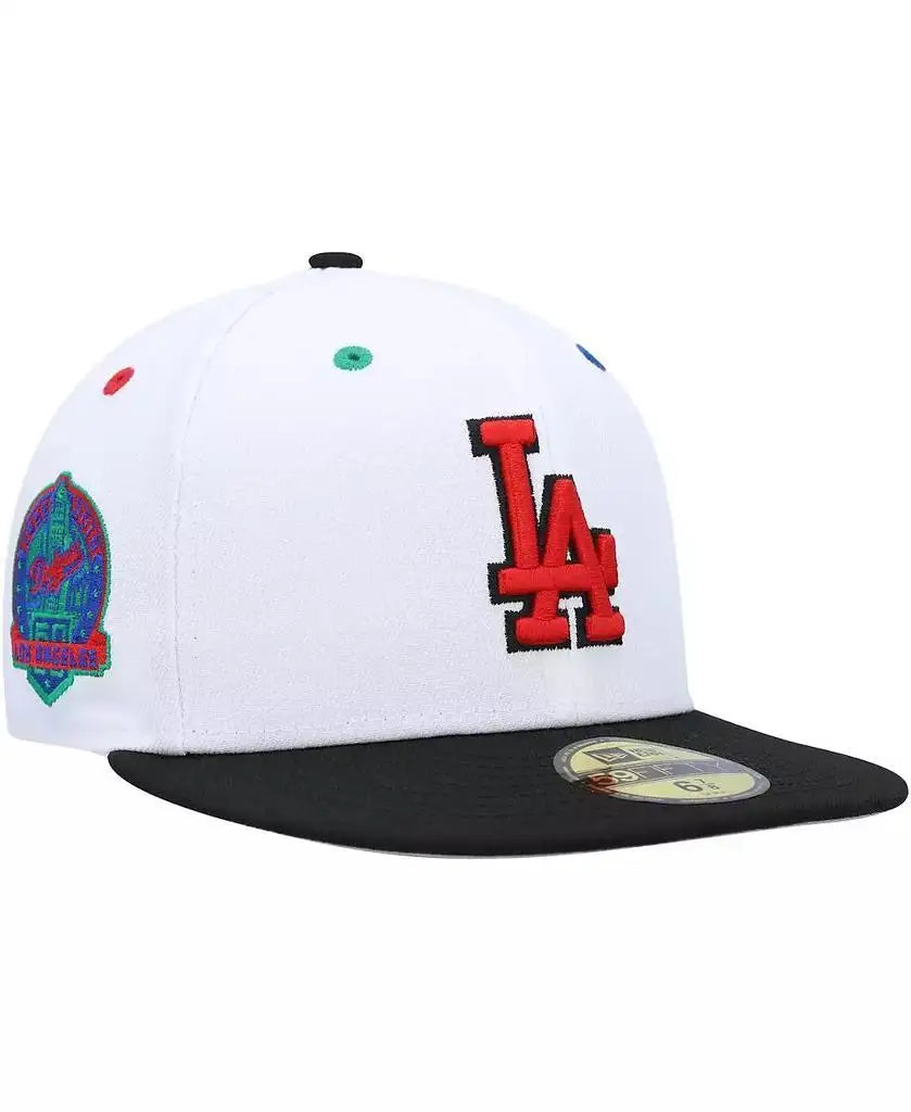 New Era | Men's White, Black Los Angeles Dodgers 60th Anniversary Primary Eye 59FIFTY Fitted Hat