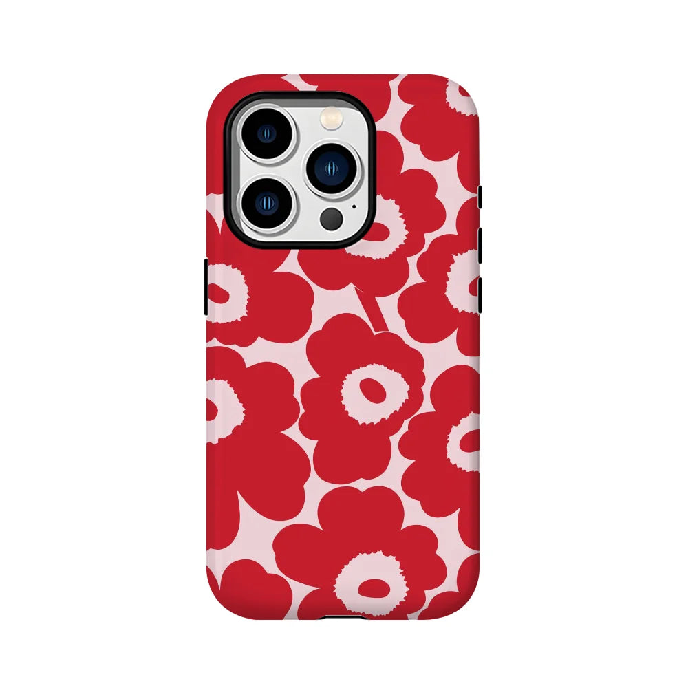 red and pink floral Phone Case Phone Case Film shell For iPhone 16 15 14 13 12 11 Pro Max Plus