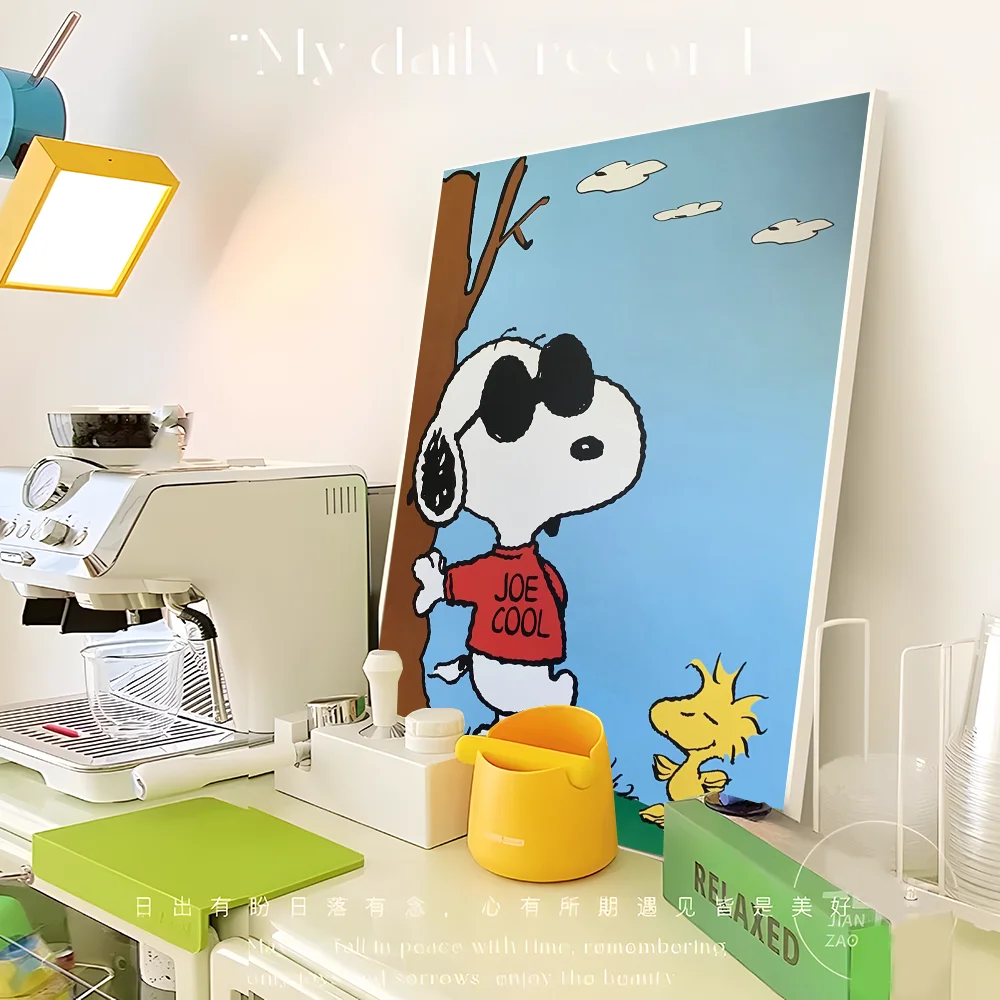 Kawaii Cartoon Comics S-Snoopy Poster Sticky HD Quality Wall Art Retro Posters for Home Kawaii Room Decor